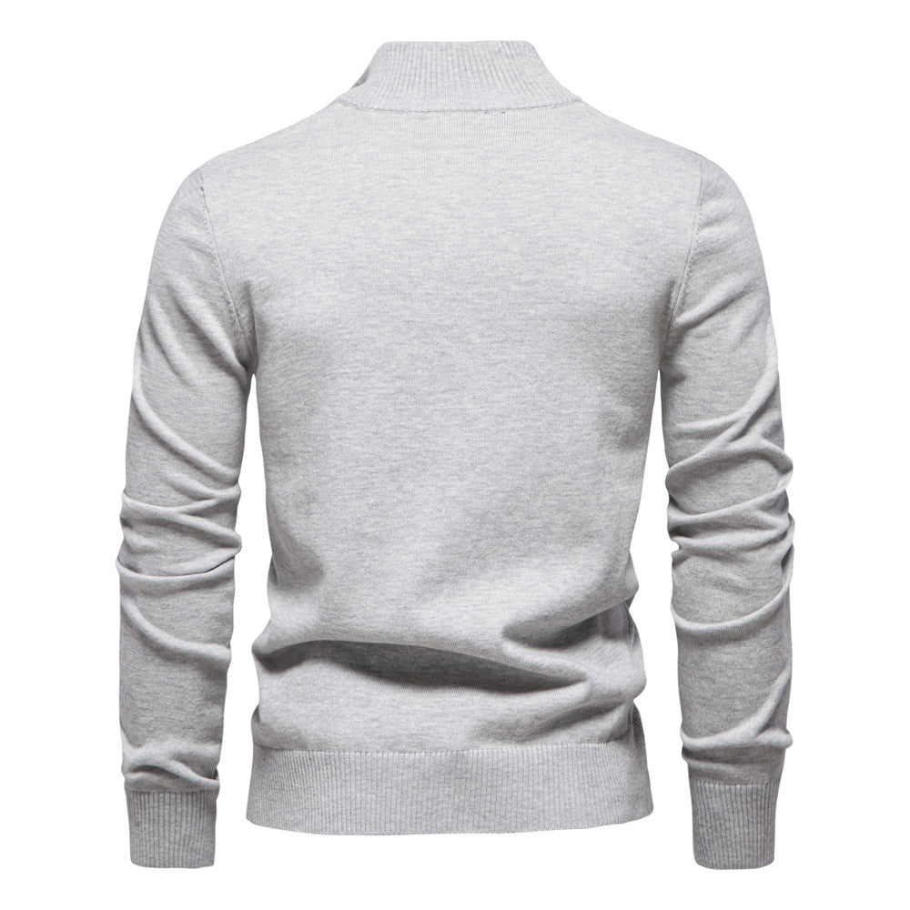 2025 Fall & Winter Men’s Half-Zip Sweater - Casual Striped Knit Pullover, Trendy Men’s Top