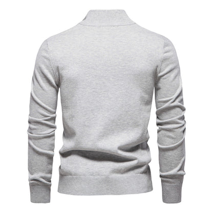 2025 Fall & Winter Men’s Half-Zip Sweater - Casual Striped Knit Pullover, Trendy Men’s Top