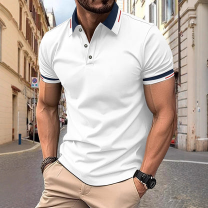 Ins Summer Polo Shirt Button Men's Casual Polo Shirt