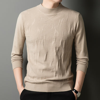 Anti-Pilling Jacquard Sweater for Men – Thick Fashionable Knitwear