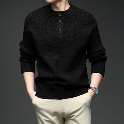 Lazy Style Men's Sweater, Korean Blended Chunky Round Neck Thick Knit Sweater (Wholesale)
