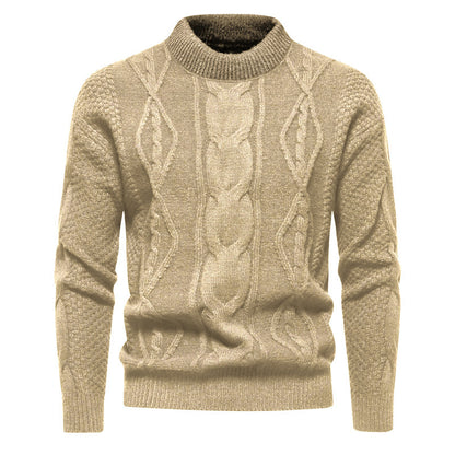 New Retro American Style Men’s Round Neck Knit Sweater