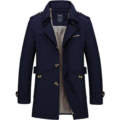 New Men's Pure Cotton Oversized Long Casual Jacket