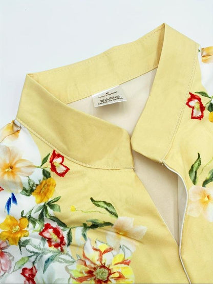 New Men's Floral Print Button-Up Shirt - Formal & Casual