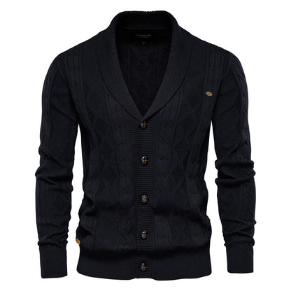 2025 Men’s V-Neck Cardigan Sweater - Trendy Thick Knit Pullover, Long Sleeve Cardigan Jacket for Men