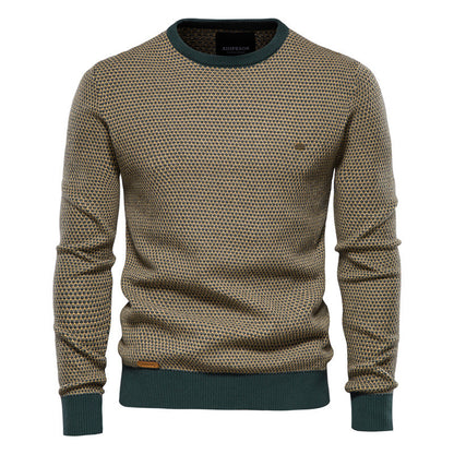 Men's Knit Base Layer Round Neck Stylish Pullover Warm Top