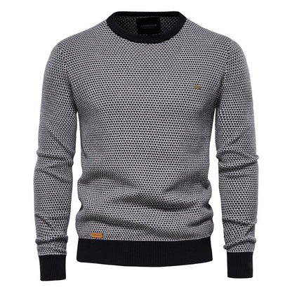 Men's Knit Base Layer Round Neck Stylish Pullover Warm Top