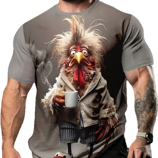 Retro Quick-Dry 3D Digital Print Casual Short-Sleeve T-Shirt
