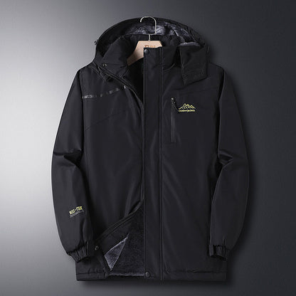 Men's Fleece-Lined Thick Windproof Winter Jacket