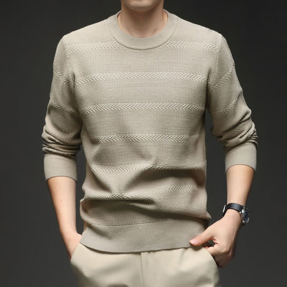 New Men's Jacquard Sweater Minimalist Stylish Loose High-Stretch Premium Knit