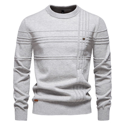 Seasonal Semi-Turtleneck Jacquard & Rhinestone Sweater – Thickened Casual Base Layer