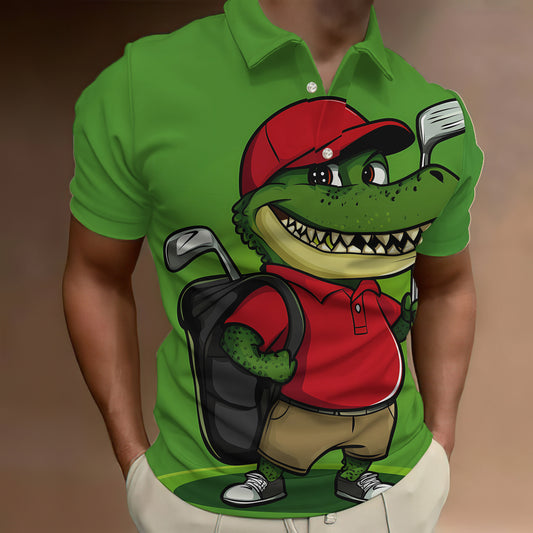Crocodile Men's Wear Short Sleeve Print Polo Shirt New Style