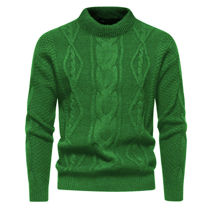 New Retro American Style Men’s Round Neck Knit Sweater