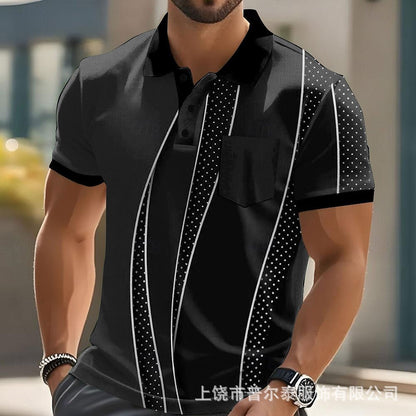 Bestseller Men's Polo Shirt 3D Digital Print Color-Block Simple Pattern POD Custom