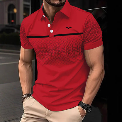 New Summer New Fashion Trendy Casual Logo Polka Dot Men's Short Sleeve Polo Shirt