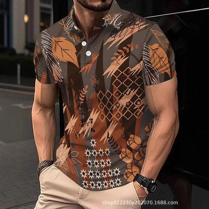 New Arrival Men's Digital Print Summer Polo Shirt Bestseller Source