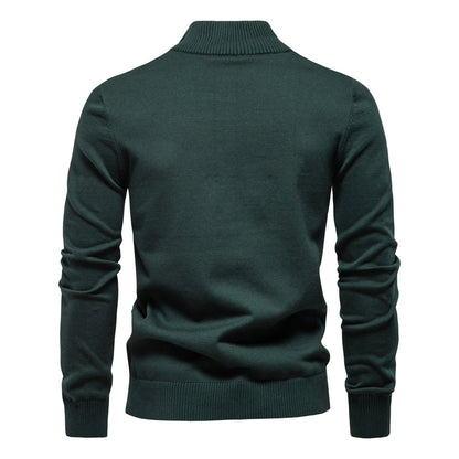 2025 Fall & Winter Men’s Half-Zip Sweater - Casual Striped Knit Pullover, Trendy Men’s Top