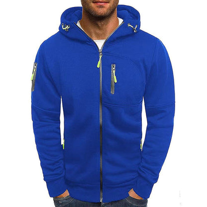 New Oversized Men's Sport Fitness Jacket Casual Arm Zipper Hoodie Open-Front Coat