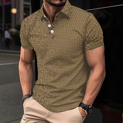 Casual Versatile Fashion Trendy Men's High Quality Slim Fit Business Short Sleeve Polo Shirt