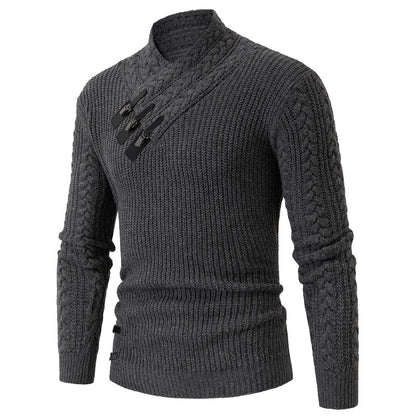Seasonal Fashion Men’s Long-Sleeve Knit Pullover – Loose Fit Design