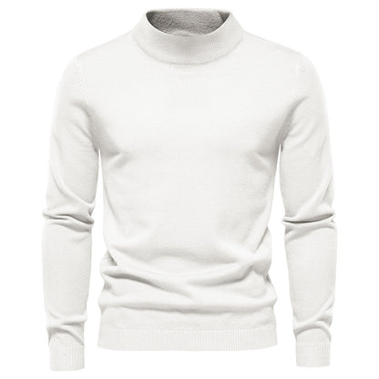 2025 Men’s Thick & Warm Sweater - Slim Fit Mid-Neck Knit Pullover in Multiple Colors