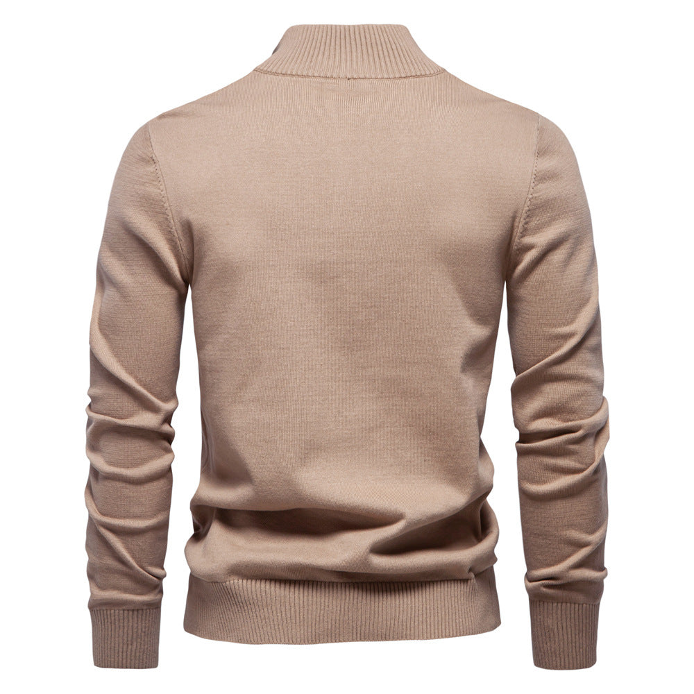 2025 Fall & Winter Men’s Half-Zip Sweater - Casual Striped Knit Pullover, Trendy Men’s Top
