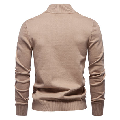 2025 Fall & Winter Men’s Half-Zip Sweater - Casual Striped Knit Pullover, Trendy Men’s Top