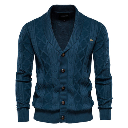 2025 Men’s V-Neck Cardigan Sweater - Trendy Thick Knit Pullover, Long Sleeve Cardigan Jacket for Men
