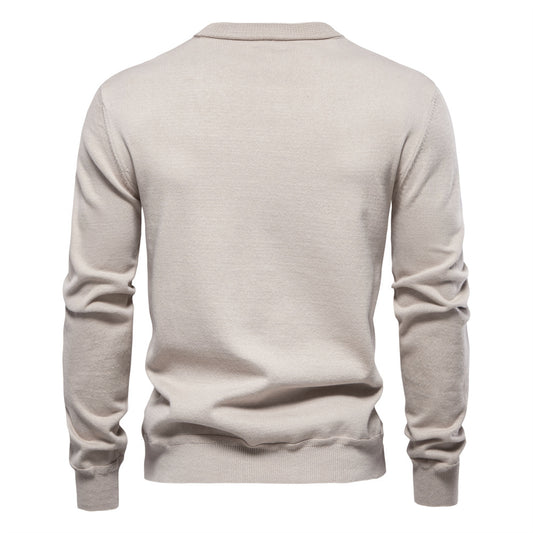 2025New Fall & Winter Men’s Cardigan Sweater - High-Quality Business Casual Solid Color Knitwear