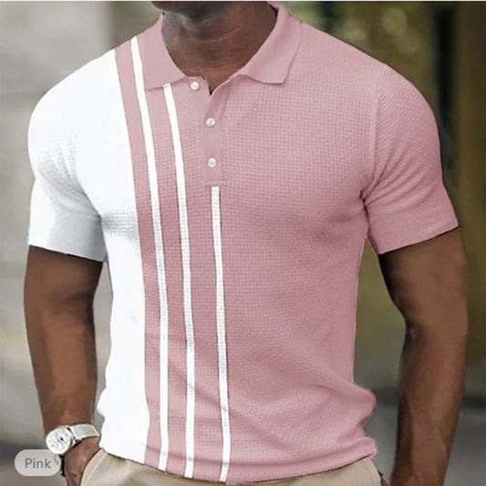 Men's Golf Polo Shirt Short Sleeve Summer New 3D Print Button Placket Trendy Breathable
