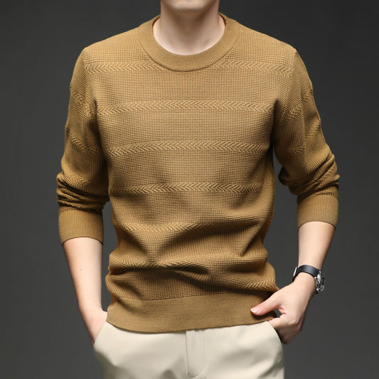 New Men's Jacquard Sweater Minimalist Stylish Loose High-Stretch Premium Knit