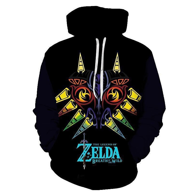 Retro Casual 3D Print Loose Drawstring Hoodie Men's Classic Pullover