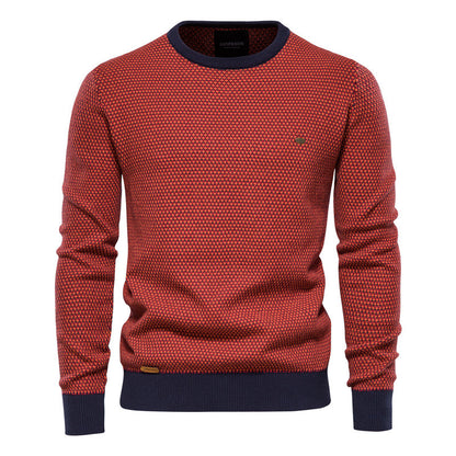 Men's Knit Base Layer Round Neck Stylish Pullover Warm Top