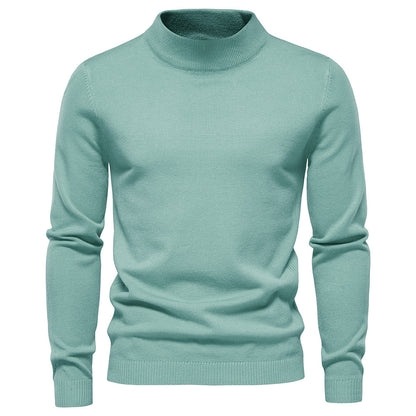 2025 Men’s Thick & Warm Sweater - Slim Fit Mid-Neck Knit Pullover in Multiple Colors