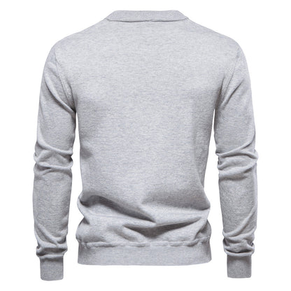 2025New Fall & Winter Men’s Cardigan Sweater - High-Quality Business Casual Solid Color Knitwear