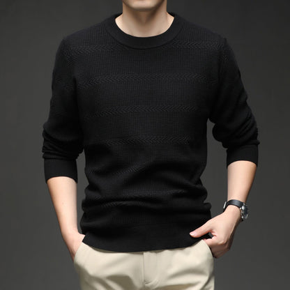 New Men's Jacquard Sweater Minimalist Stylish Loose High-Stretch Premium Knit