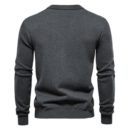 2025New Fall & Winter Men’s Cardigan Sweater - High-Quality Business Casual Solid Color Knitwear