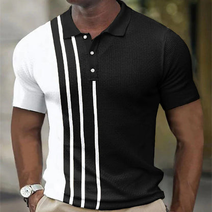 Men's Golf Polo Shirt Short Sleeve Summer New 3D Print Button Placket Trendy Breathable