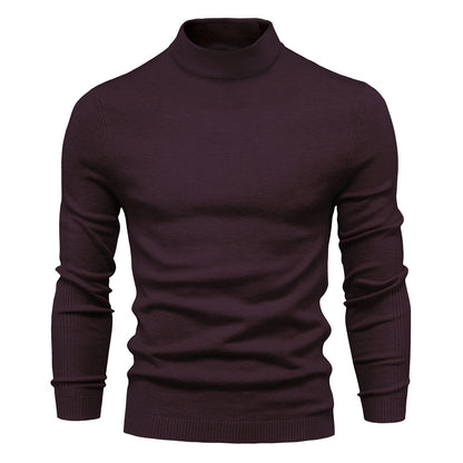 2025 Men’s Thick & Warm Sweater - Slim Fit Mid-Neck Knit Pullover in Multiple Colors