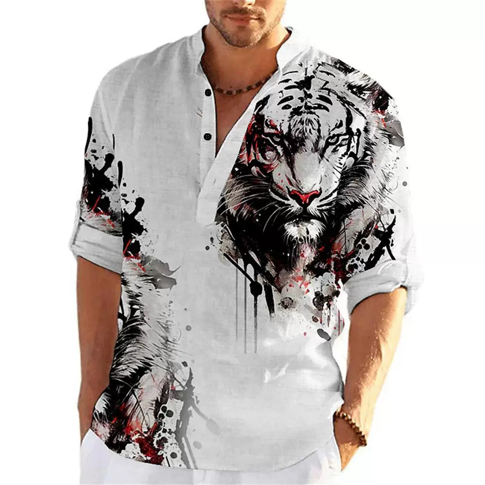 Independent Site New Polo Shirt Men's Shirt 3D Print Men's Shirt Henley Shirt