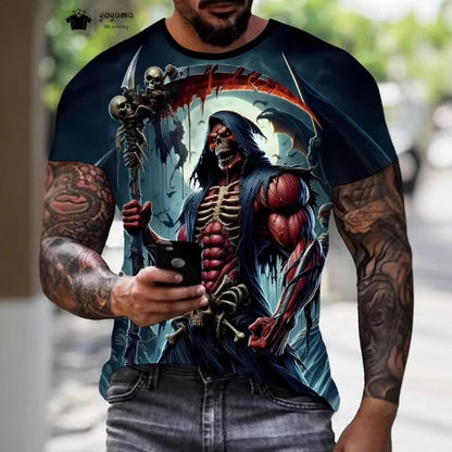 Fighting Tiger Beast 3D Print Men's Oversized Short-Sleeve Top