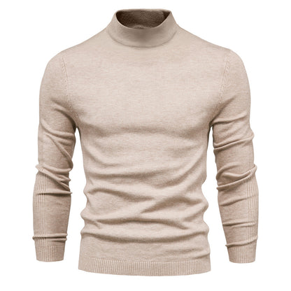 2025 Men’s Thick & Warm Sweater - Slim Fit Mid-Neck Knit Pullover in Multiple Colors