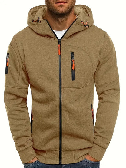 New Oversized Men's Sport Fitness Jacket Casual Arm Zipper Hoodie Open-Front Coat