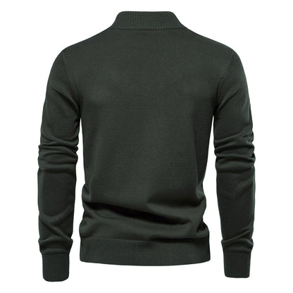 2025 Fall & Winter Men’s Solid Color Cardigan - High-Quality Knit Sweater for Business & Casual Wear