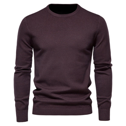 Muti-Color 2025 Fall & Winter Men’s Thick Sweater - Slim Fit Crew Neck Knit Pullover with High Elasticity