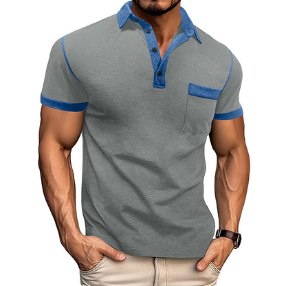 Spring Men's Wear Large Size Short Sleeve Henley T-Shirt Men's Polo Base Layer Shirt Men