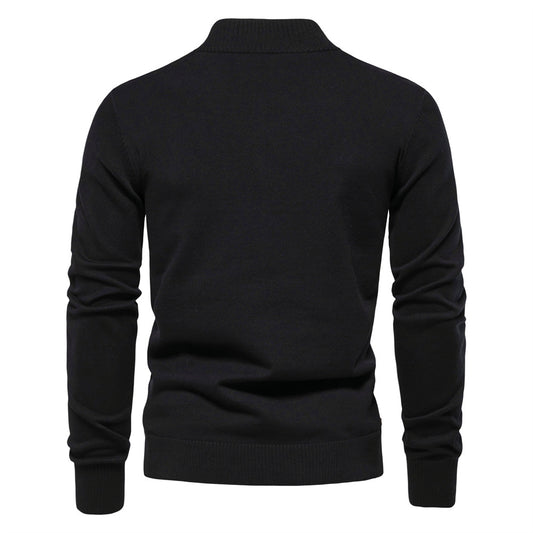 2025 Fall & Winter Men’s Solid Color Cardigan - High-Quality Knit Sweater for Business & Casual Wear