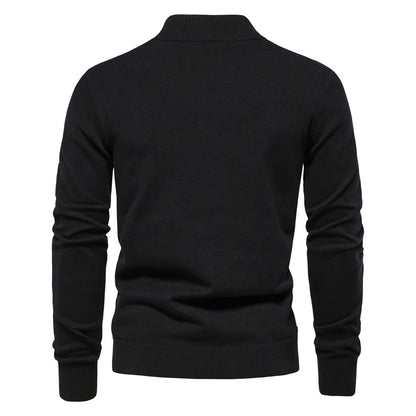 2025 Fall & Winter Men’s Solid Color Cardigan - High-Quality Knit Sweater for Business & Casual Wear