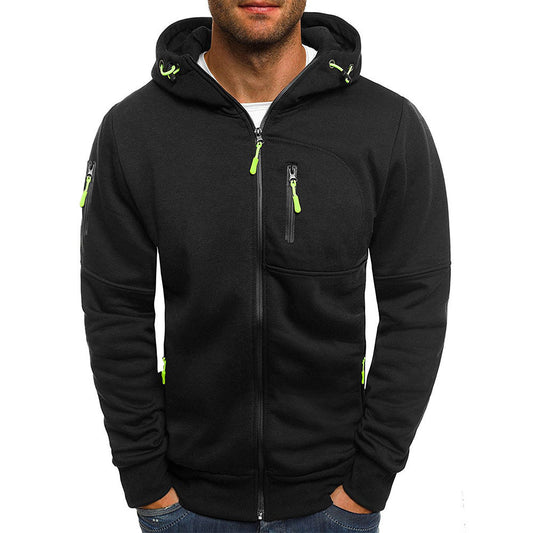 New Oversized Men's Sport Fitness Jacket Casual Arm Zipper Hoodie Open-Front Coat