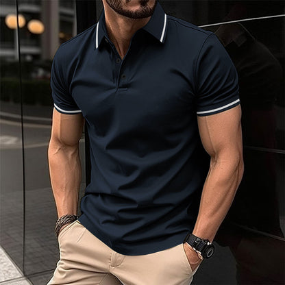Summer New Men's Sport Casual Turn-Down Collar Short Sleeve Polo Shirt